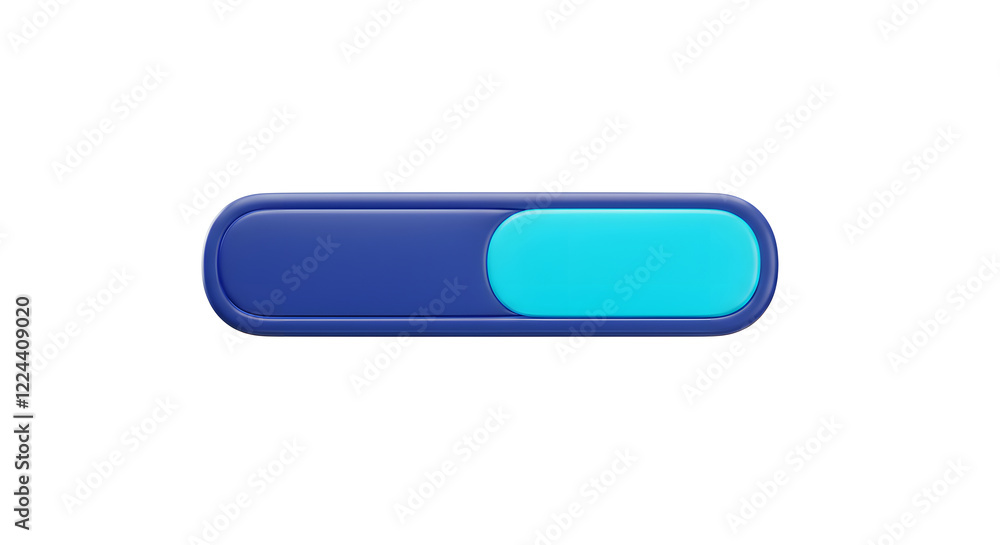 Blue and Teal 3D Progress Bar UI Element isolated on white background. Generative AI Blue and Teal 3D Progress Bar UI Element isolated on white background. Generative AI