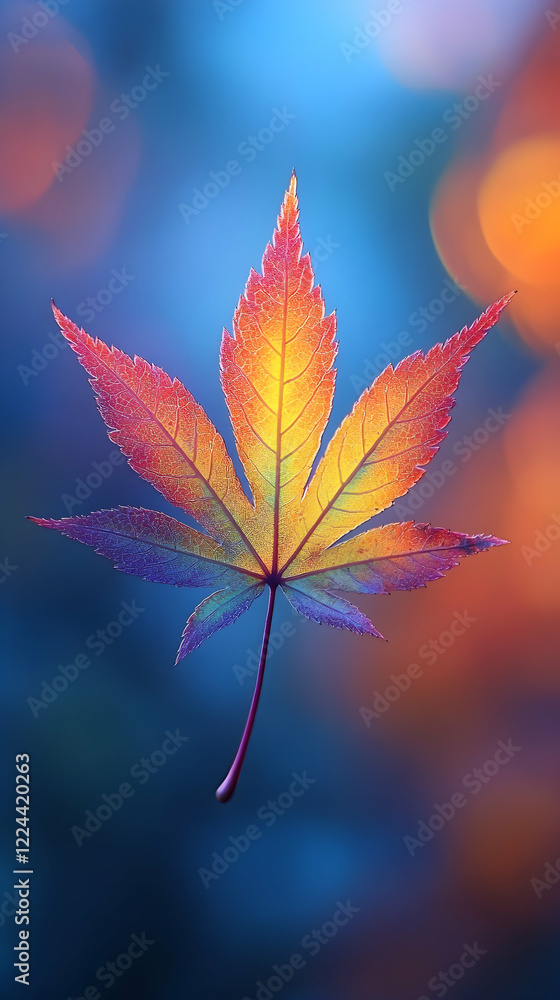 Vibrant autumn maple leaf, bokeh background, nature photography, fall season, website banner Vibrant autumn maple leaf, bokeh background, nature photography, fall season, website banner