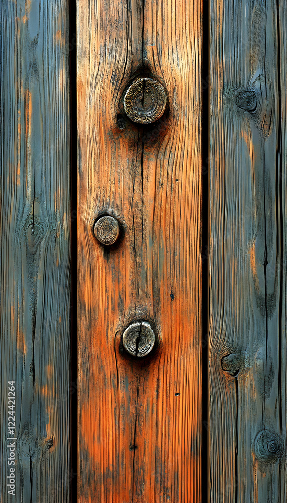 Weathered wooden wall texture, vertical planks, knots, rustic background, ideal for design Weathered wooden wall texture, vertical planks, knots, rustic background, ideal for design