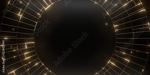 Circular gold luxury background with copy space © pingingz