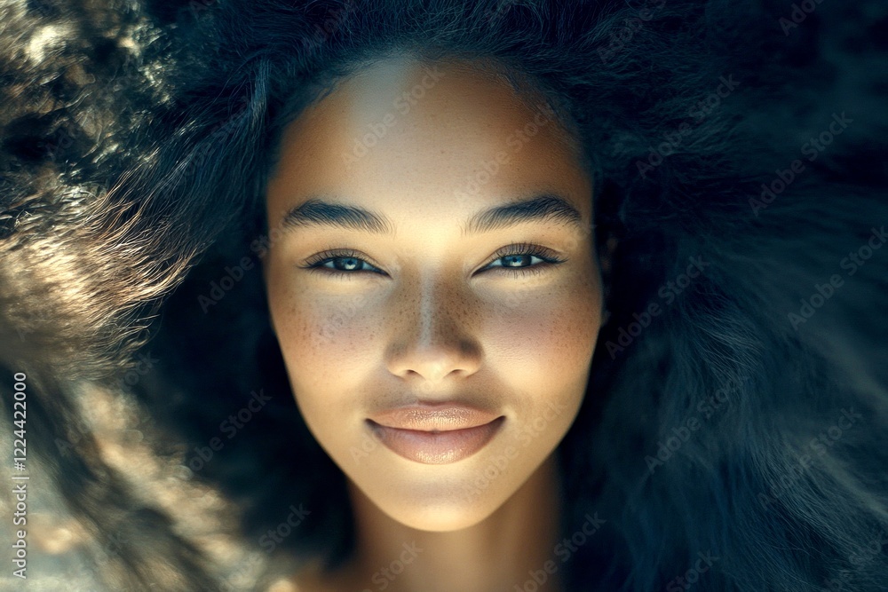 Pretty happy mixed-race girl - for ads, advertisement and web marketing use. Commercial commercial layout. Long trim - straight hair. African model beauty styles. Colored hair style portraits. Pretty happy mixed-race girl - for ads, advertisement and web marketing use. Commercial commercial layout. Long trim - straight hair. African model beauty styles. Colored hair style portraits.
