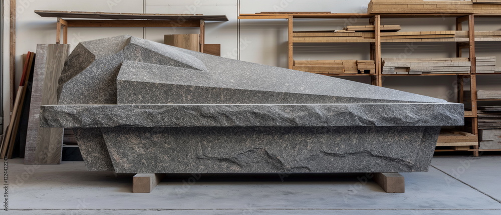 A giant sarcophagus made of gray granite its corne_004 A giant sarcophagus made of gray granite its corne_004