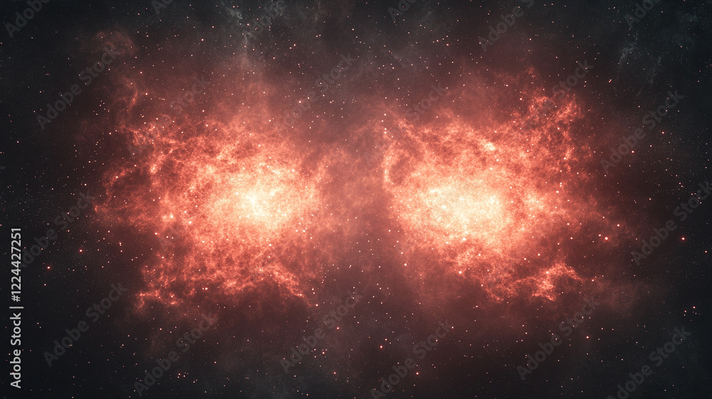 Naklejka premium Fiery Nebula in Deep Space