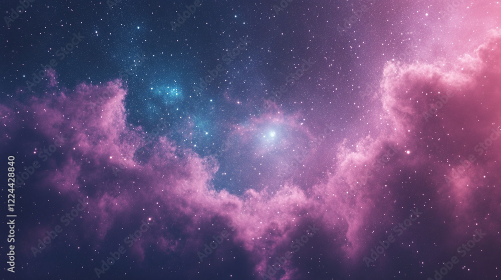 Fototapeta premium Awe-Inspiring Pink and Purple Nebulae in Space