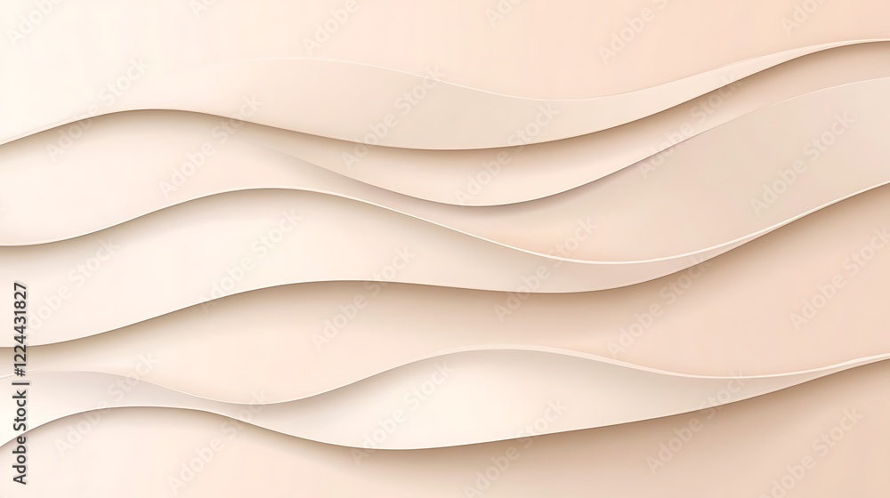 Obraz premium Abstract Beige Waves Soft Paper Design