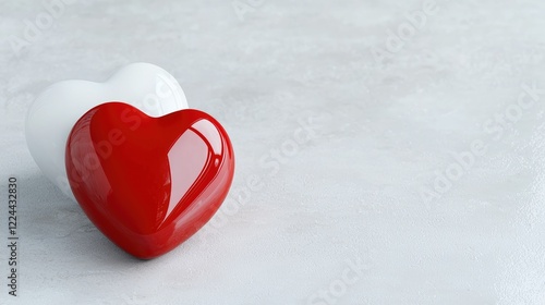Red and white hearts on grey background, Valentine's Day card design