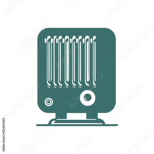 Electric heater icon. Portable electric heater vector on white background