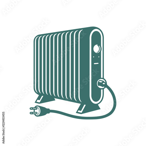 Electric heater icon. Portable electric heater vector on white background