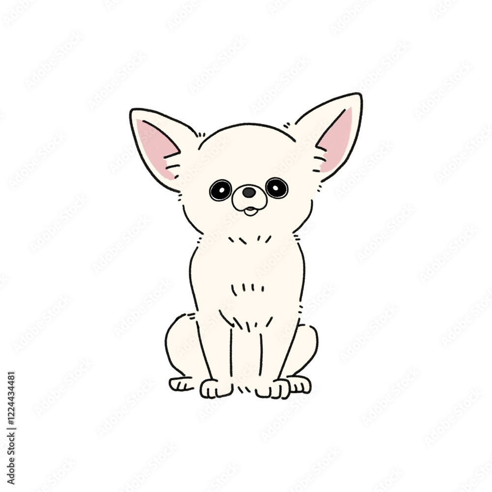 Obraz premium スムースチワワ(ホワイト)