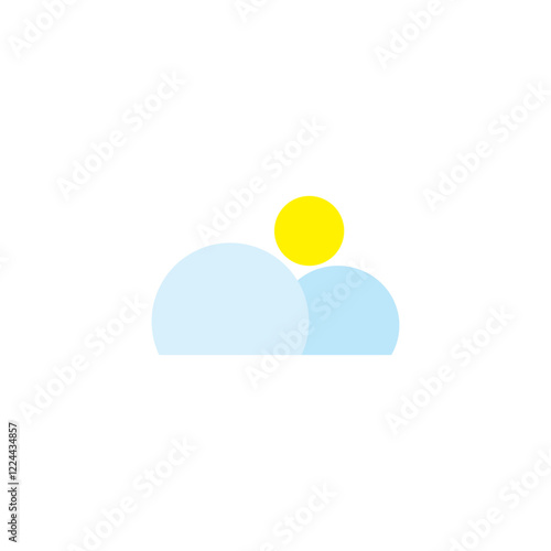 sun and cloud icon design template 