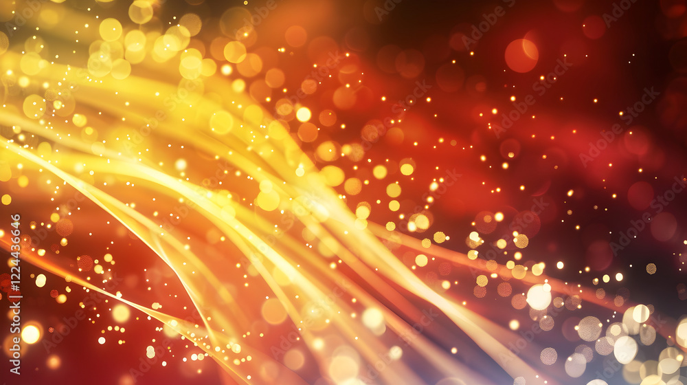 A vibrant abstract background with flowing lines and glowing bokeh effects in warm colors. A vibrant abstract background with flowing lines and glowing bokeh effects in warm colors.