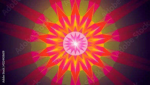 Abstract Vibrant Sunburst Mandala Design Art