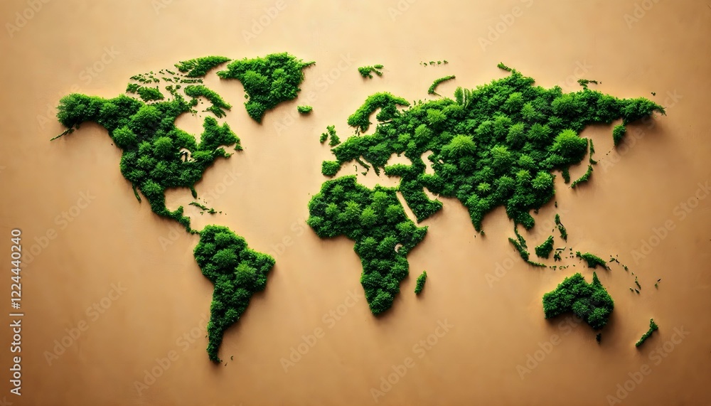 Earth Day-themed image featuring a green world map against a brown backdrop, emphasizing environmental sustainability and recycling Earth Day-themed image featuring a green world map against a brown backdrop, emphasizing environmental sustainability and recycling