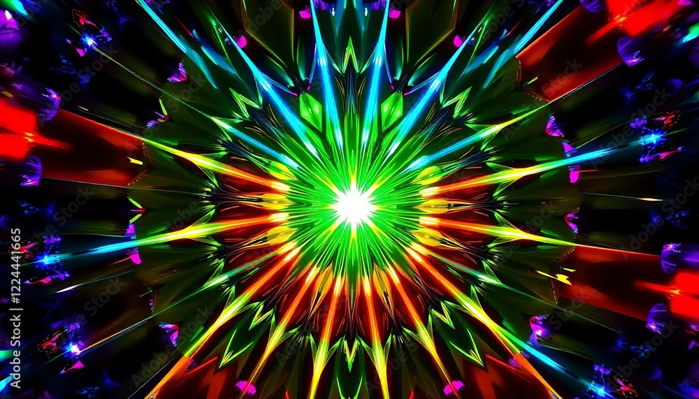 Vibrant Rainbow Kaleidoscope Abstract Art Design Vibrant Rainbow Kaleidoscope Abstract Art Design