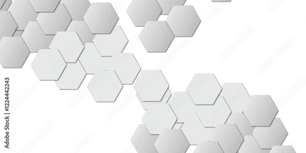 WebGeometric technology white and grey hexagon background. Abstract vector illustration Science technology and medical concept hexagon on transparent background. WebGeometric technology white and grey hexagon background. Abstract vector illustration Science technology and medical concept hexagon on transparent background.