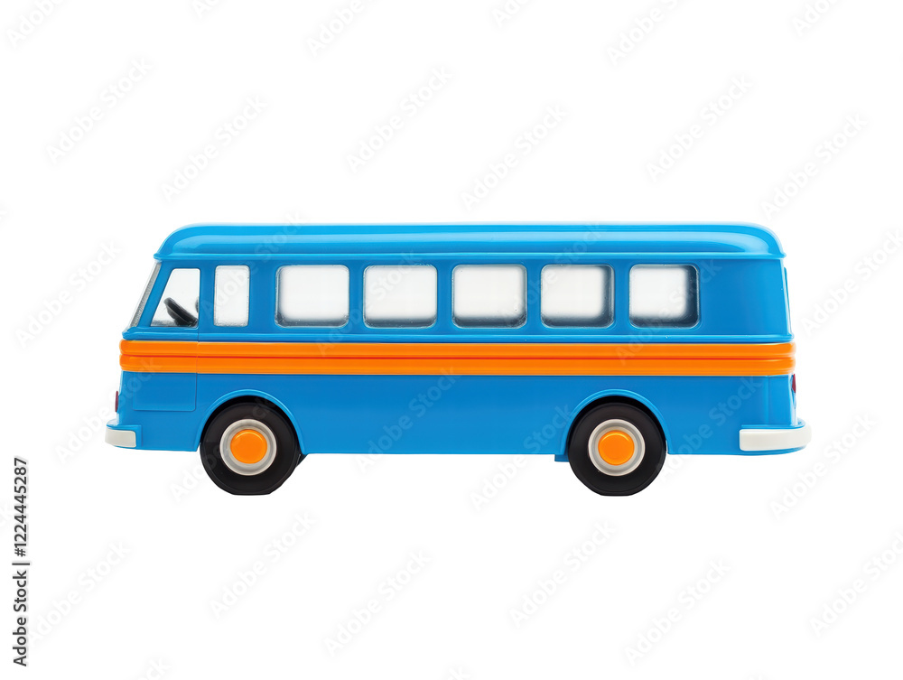 Isolated Small Toy Bus Side View Isolated Small Toy Bus Side View