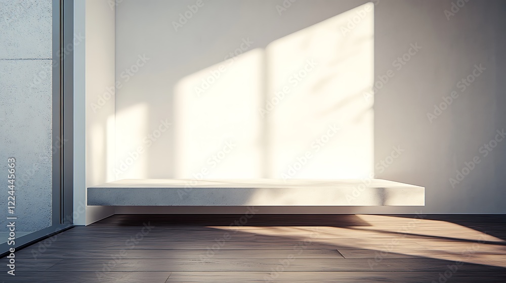 Fototapeta premium Minimalist Concrete Shelf Modern Interior Design