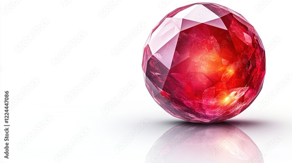 Radiant Red Gemstone Sphere with Inner Galaxy Glow Radiant Red Gemstone Sphere with Inner Galaxy Glow