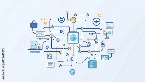 Wallpaper Mural Business professional navigating vivid AI visual displays that communicate real-time big data analysis and innovative solutions. Torontodigital.ca