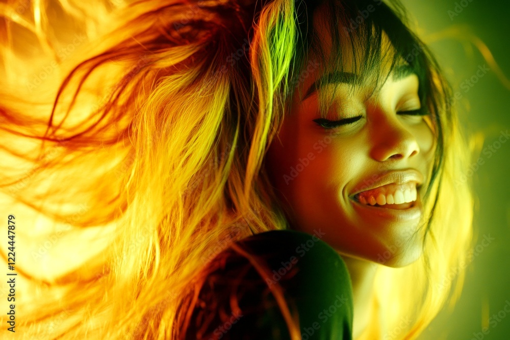 Lovely happy mixed-race girl - for ads, ad page and internet marketing use. Long haircut - highlighted hair. Commercial digital ads idea. African american fashion concept. Vibrant hair colors. Lovely happy mixed-race girl - for ads, ad page and internet marketing use. Long haircut - highlighted hair. Commercial digital ads idea. African american fashion concept. Vibrant hair colors.
