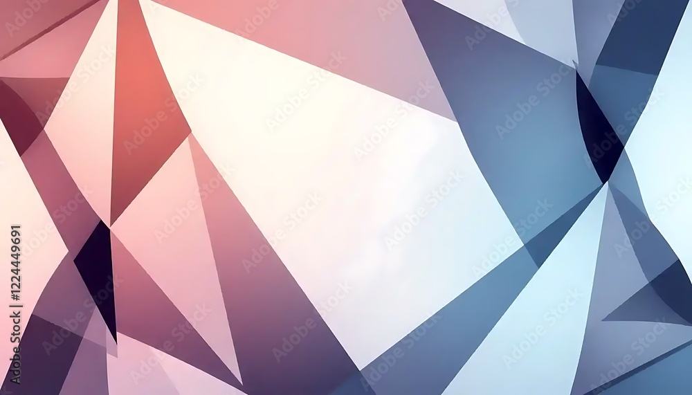 Obraz premium Abstract Geometric Pattern with Pink and Blue Triangles
