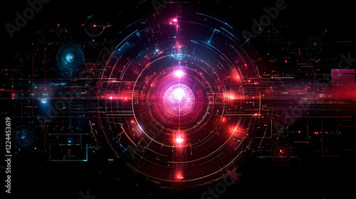 Wallpaper Mural Abstract technology; glowing core; digital network; futuristic background; perfect for tech concepts Torontodigital.ca