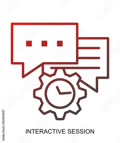 Product presentation icon with red gradient lines that show assertiveness and courage