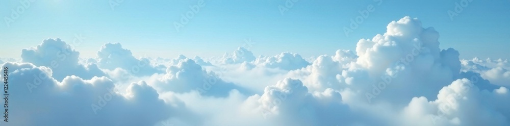 Softly gray clouds float in a vast blue expanse, abstract, atmospheric Softly gray clouds float in a vast blue expanse, abstract, atmospheric