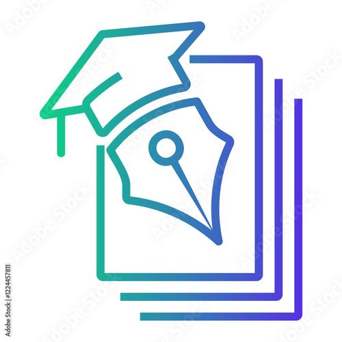 mortarboard Line Gradient Icon