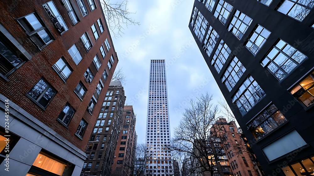 Obraz premium Modern Skyscraper Amidst City Buildings