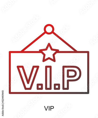 Product presentation icon with red gradient lines that show assertiveness and courage
