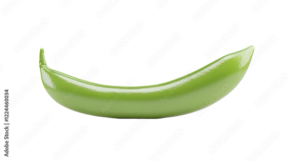 Elegant Closeup of Fresh Green Split Pea Pod on Minimalist White Background Elegant Closeup of Fresh Green Split Pea Pod on Minimalist White Background