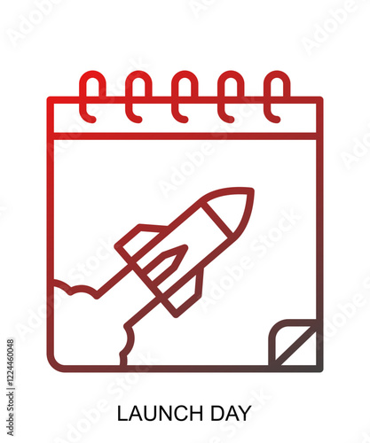 Product presentation icon with red gradient lines that show assertiveness and courage