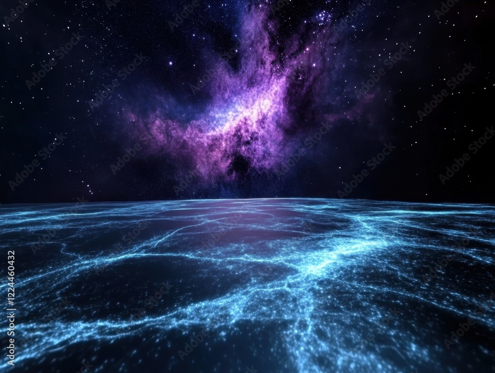 Obraz premium Stunning Cosmic Landscape with Bright Colors and Galactic Wonders