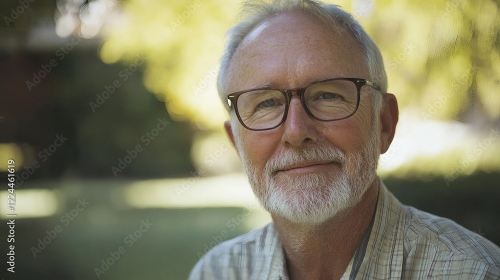 Portrait of a Smiling Senior Man with Glasses Outdoors Portrait of a Smiling Senior Man with Glasses Outdoors