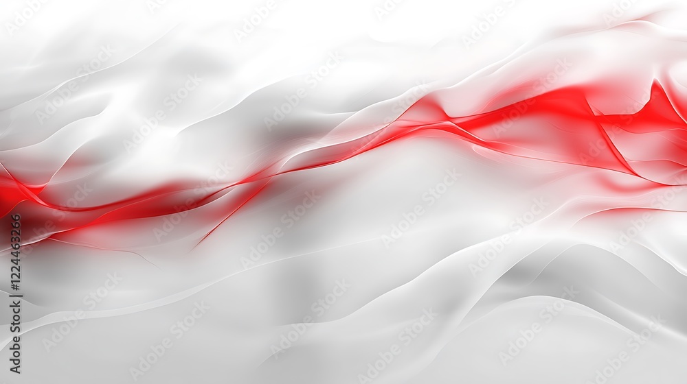 Fototapeta premium Abstract Red and White Wave Design