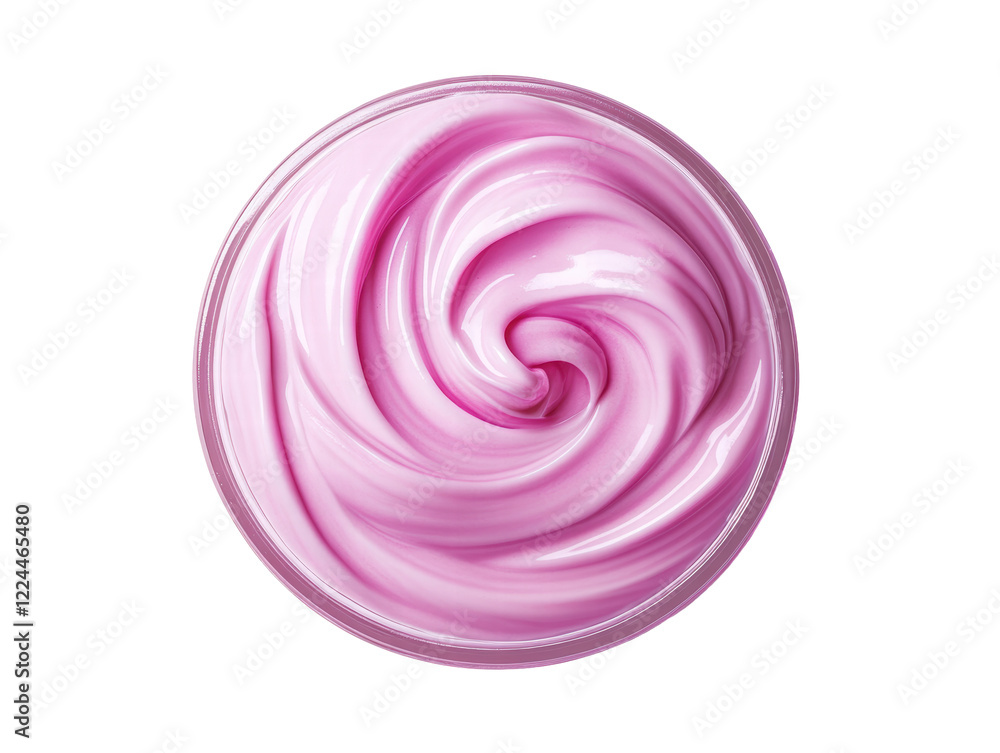 Isolated Pink Cream Swirl in Bowl Isolated Pink Cream Swirl in Bowl