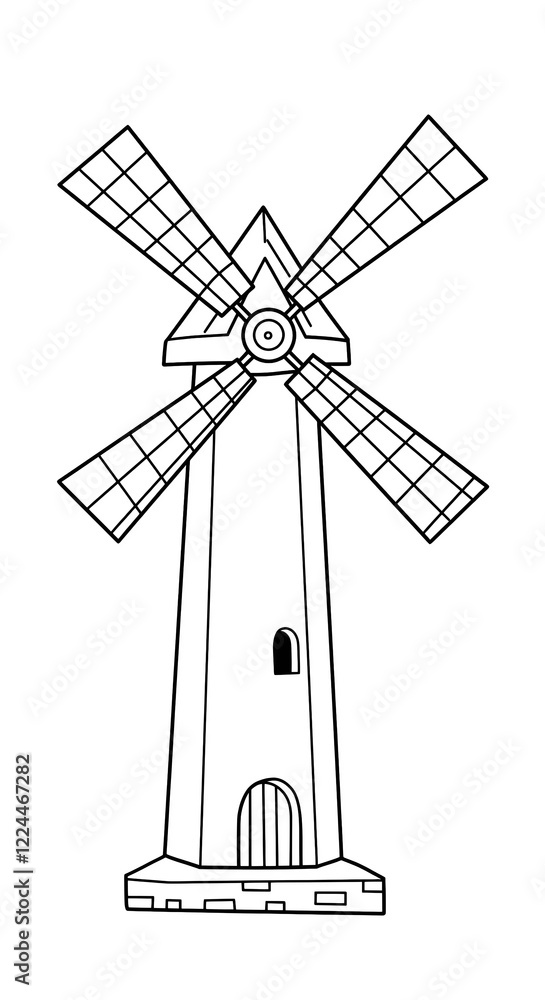 windmill coloring windmill coloring