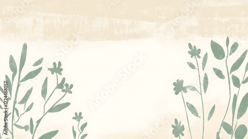 Abstract Floral Design With Beige Background