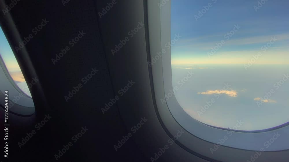 solo travel and transportation concept with see city and beautiful sky from airplane window solo travel and transportation concept with see city and beautiful sky from airplane window