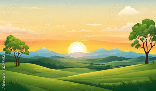 Fototapeta Naklejka Na Ścianę i Meble -  landscape with mountains