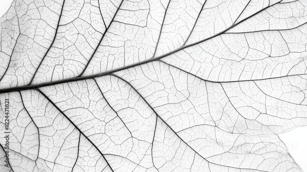 Obraz premium 99.A detailed view of a dried leaf's delicate patterns, with its veins and imperfections forming a visually captivating organic texture for background use.