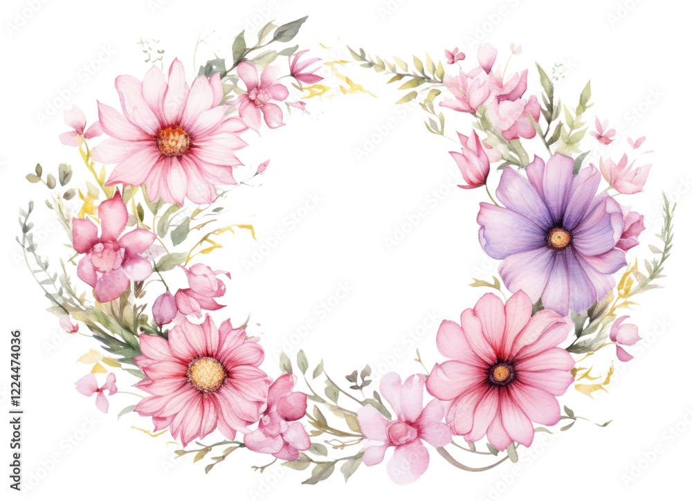 Obraz premium PNG Spring flower wreath pattern plant inflorescence.
