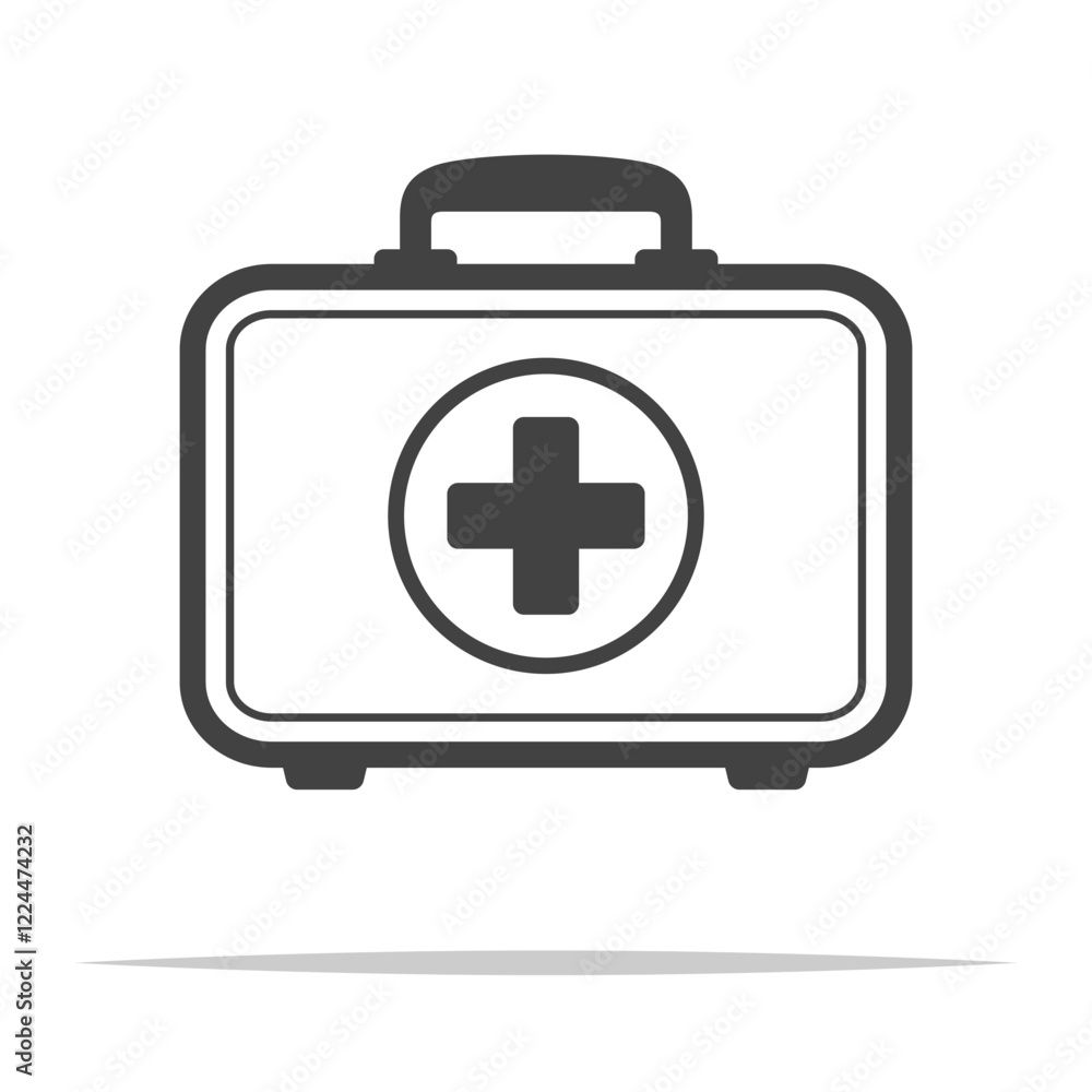 Fototapeta premium First aid bag outline icon transparent vector isolated