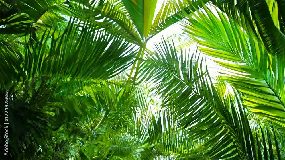 Leafy green tree with a leafy green palm tree Leafy green tree with a leafy green palm tree