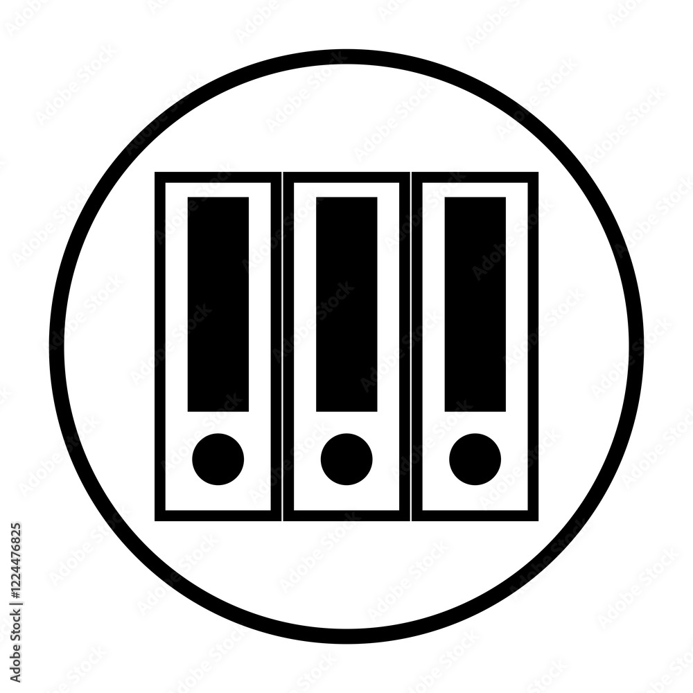 Ordner Icon in schwarzem Kreis - Verwaltung Symbol Ordner Icon in schwarzem Kreis - Verwaltung Symbol