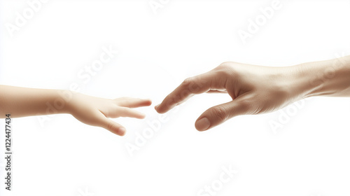 Adult and child hands reaching towards each other
