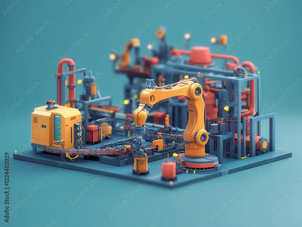 Fototapeta premium Automation systems in lean manufacturing boosting efficiency in production environments