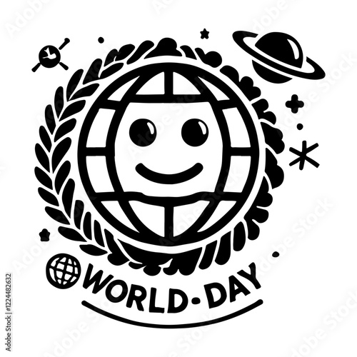 Black & White on Silhouettes background design of world emoji day
