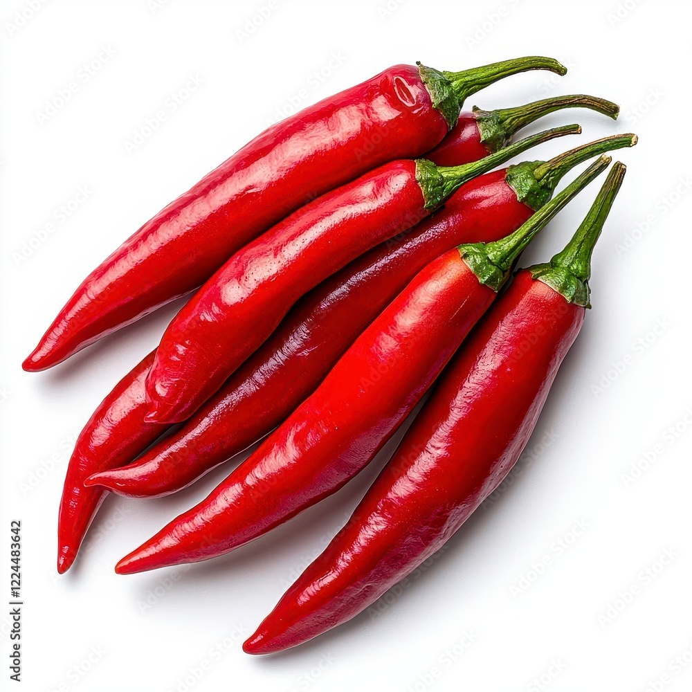 A photostock of sliced chili peppers in vibrant red with seeds visible, displayed on a white background, representing spice and bold flavors. High Quality A photostock of sliced chili peppers in vibrant red with seeds visible, displayed on a white background, representing spice and bold flavors. High Quality